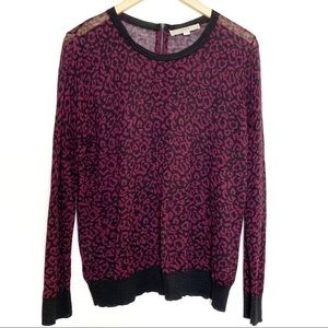 LOFT purple & black leopard print top